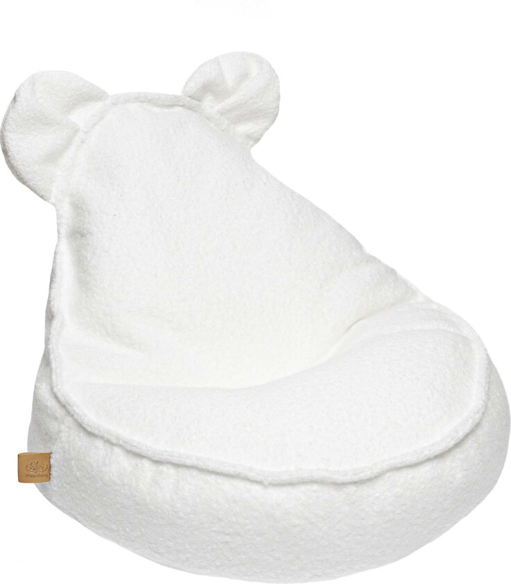 Meowbaby Boucle Saccosekk Teddy, Hvit - Sittemøbler - Polyester,Elastan