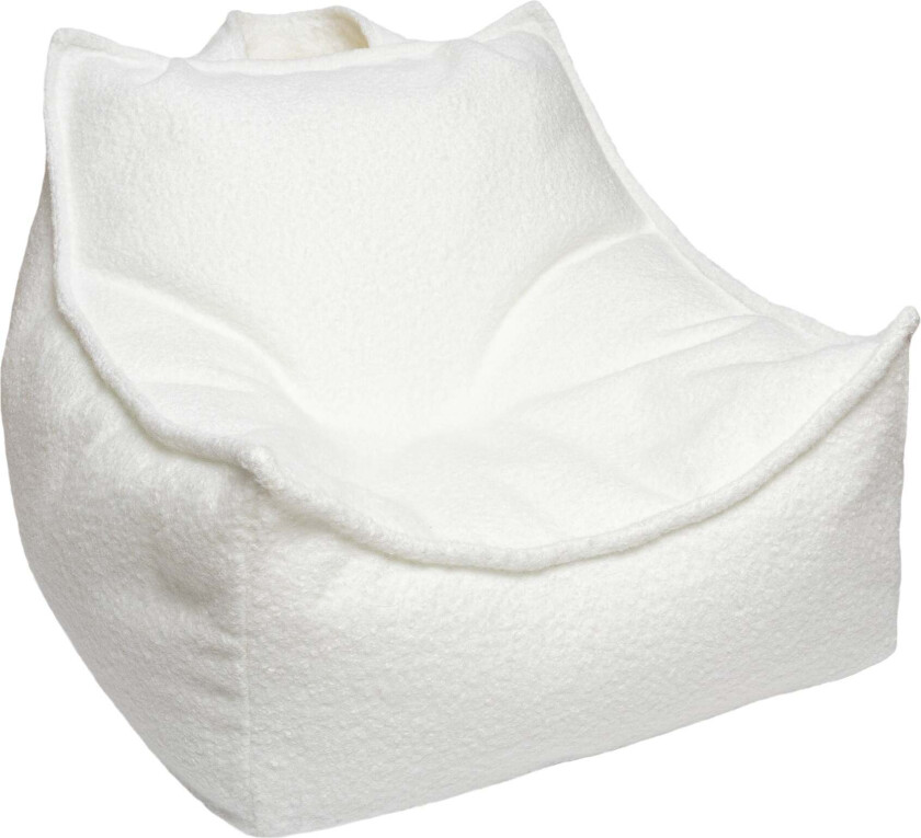 Meowbaby Boucle Saccosekk, Hvit - Sittemøbler - Polyester,Elastan