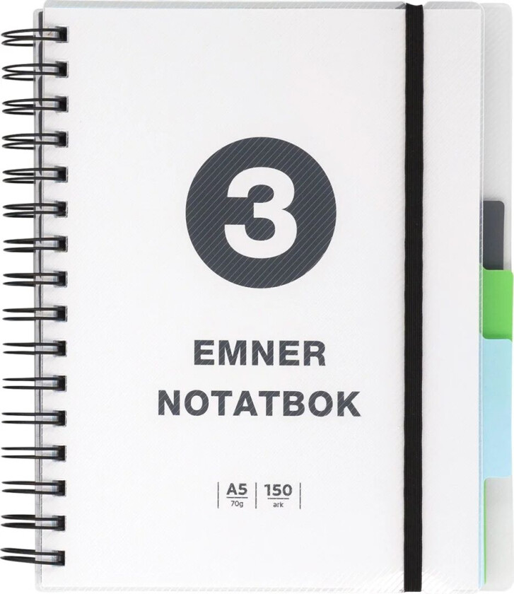 Norli Notatbok Norli A5 3 emner 150 blad