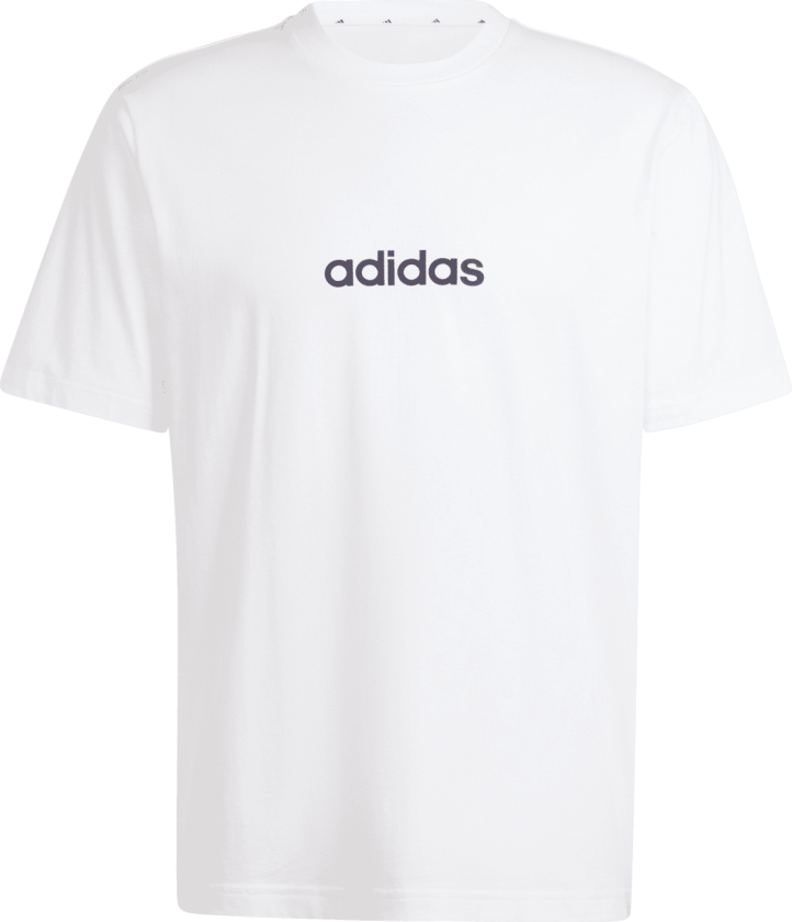 adidas Essentials Linear Single Jersey T-Shirt, t-skjorte, herre WHITE/BLACK