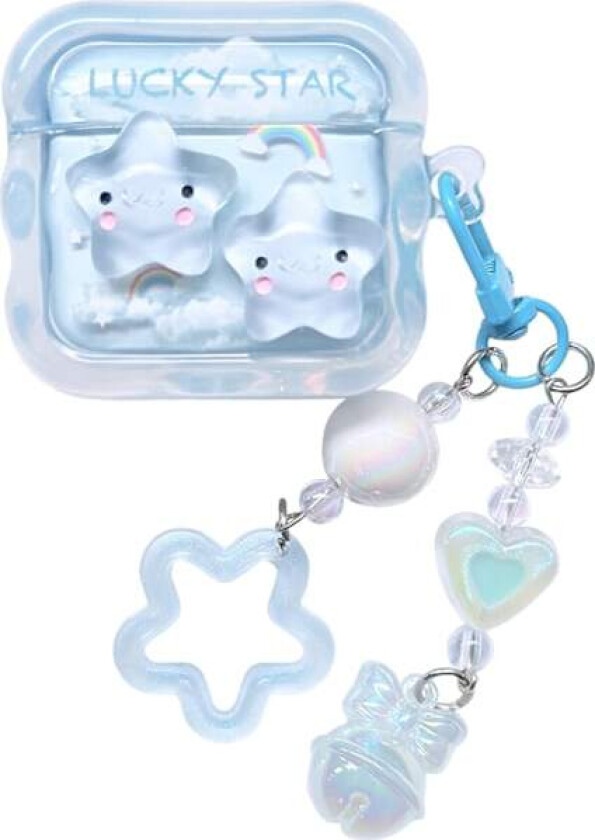 Kompatibel med AirPods 4 Deksel Søt, Bølge Design Støtsikker Beskyttende Airpod 4 Gen Deksel for Jenter Kvinner med Nøkkelring Designet for AirPods 4.