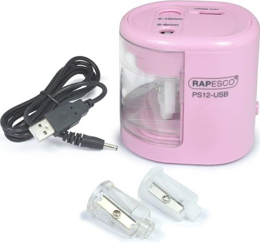 USB elektrisk blyantspisser, rosa farge
