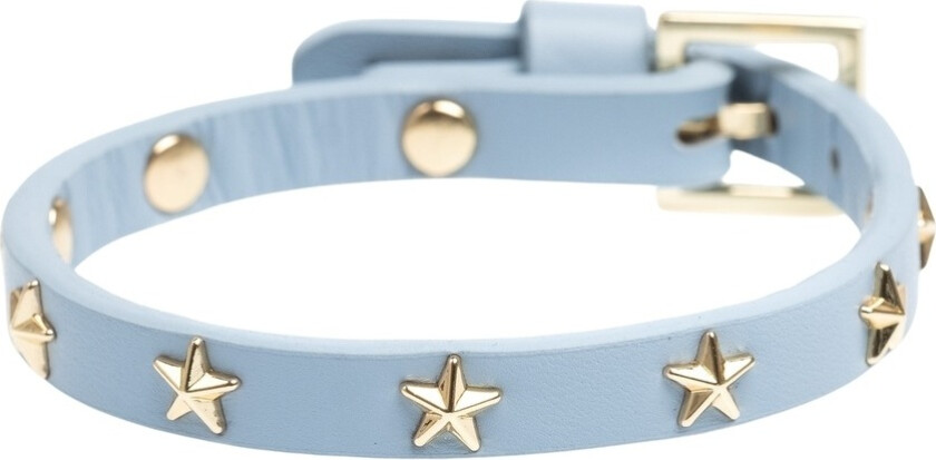 Leather Star Stud Bracelet Mini Light Blue