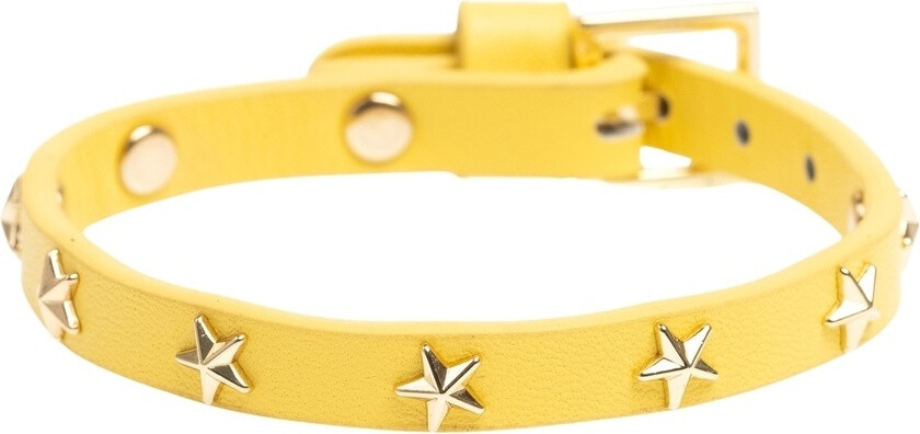 Leather Star Stud Bracelet Mini Yellow