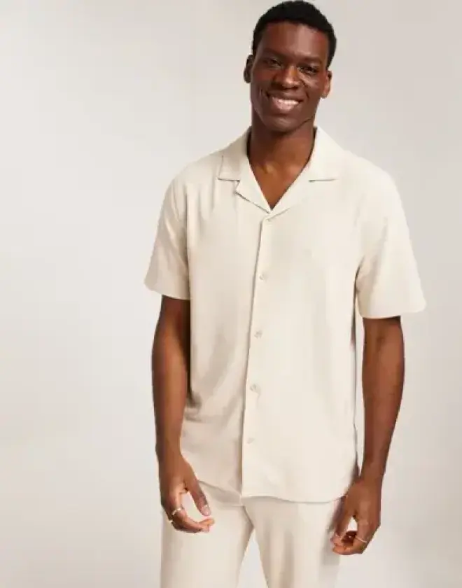 Alonzo Shirt Kortermede skjorter Beige