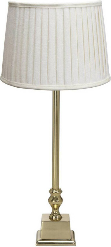bordlampe Linné Sofia Plissé 51 cm hvit/gull lin