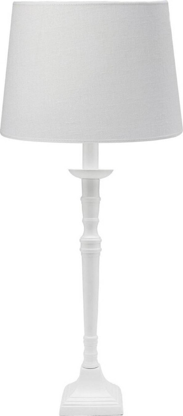 bordlampe Salong Sofia Lin, hvit 55 cm stoff/metall