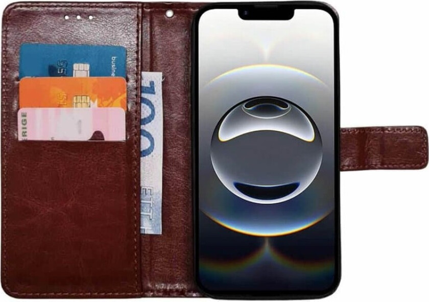 Lommebokdeksel 3-kort Apple iPhone 16e - Brun