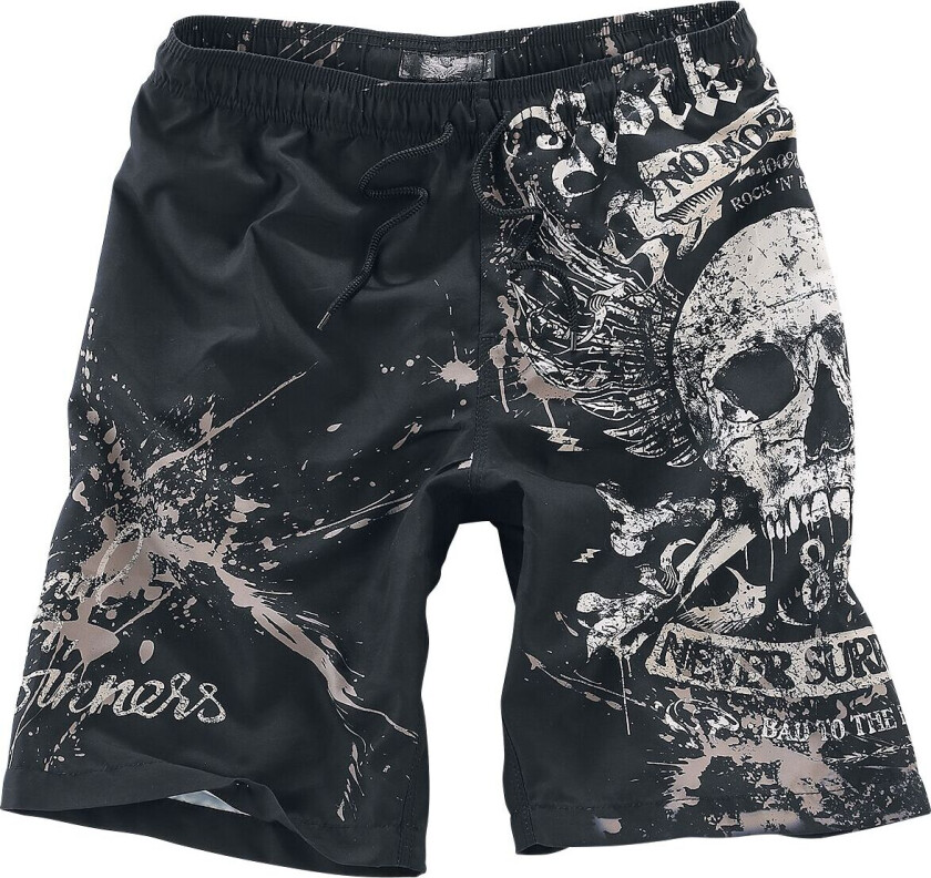 Badeshorts - Swimming Time - S til 5XL - Herrer - svart