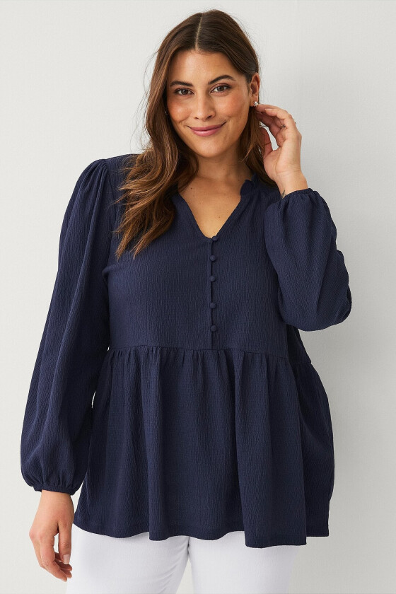 Topp med peplum - Blå