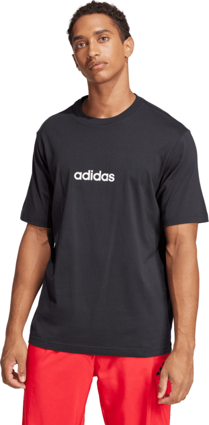 adidas Essentials Linear Single Jersey T-Shirt, t-skjorte, herre BLACK/WHITE