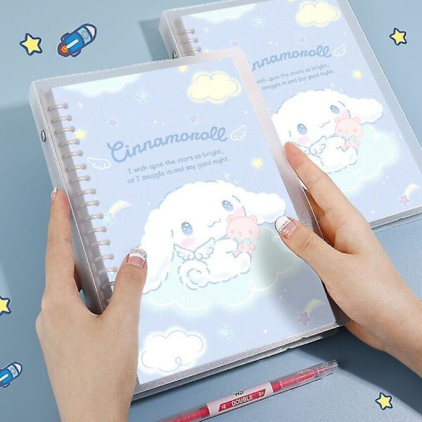 A5 Kawaii Sanrios Notatbok Søt Cinnamoroll Tegneserie Jente Hjerte Avtakbar Dagbok Stasjonærleker Til Jenter Gaver