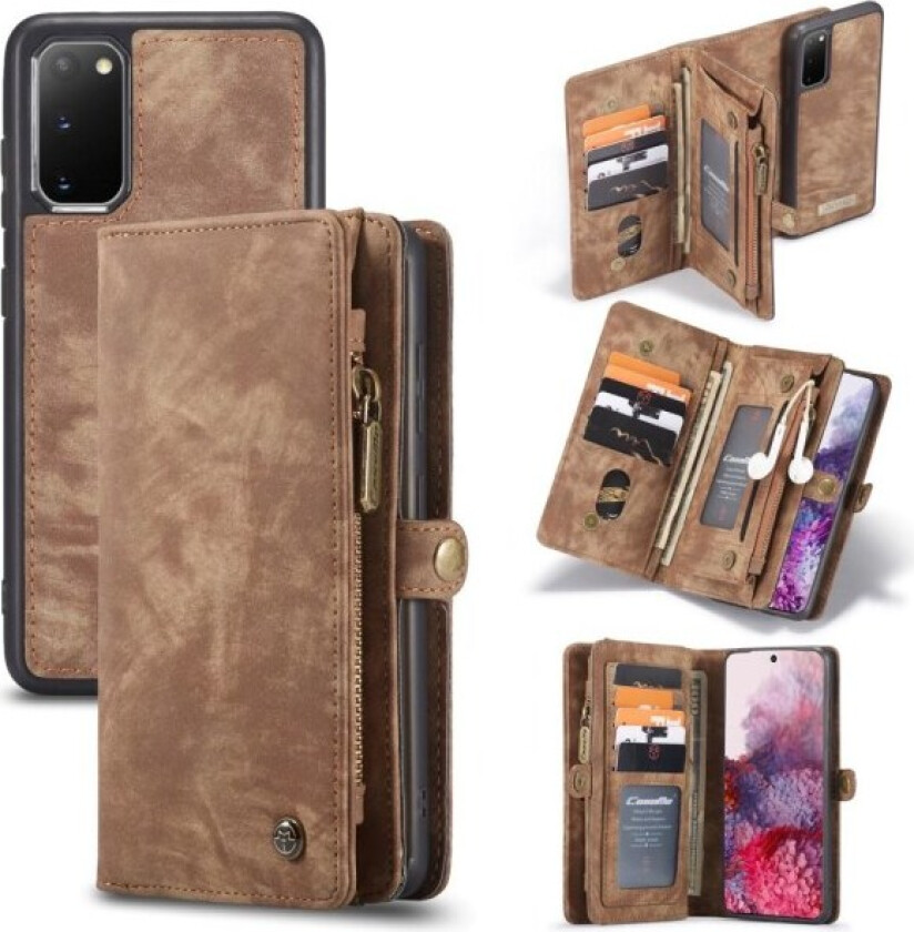 CASEME Samsung Galaxy S20 Retro Lær Lommebok-deksel - Brun Brown