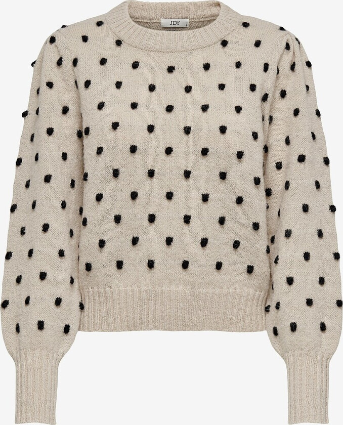 Genser jdySigrid Life L/s Oneck Puffdot - Grå