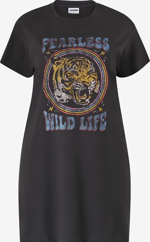 T-shirtkjole nmZodiac S/s O-neck Cur - Grå
