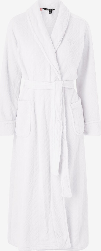 Morgenkåpe Lrl L/S Shawl Collar Long Robe - Hvit