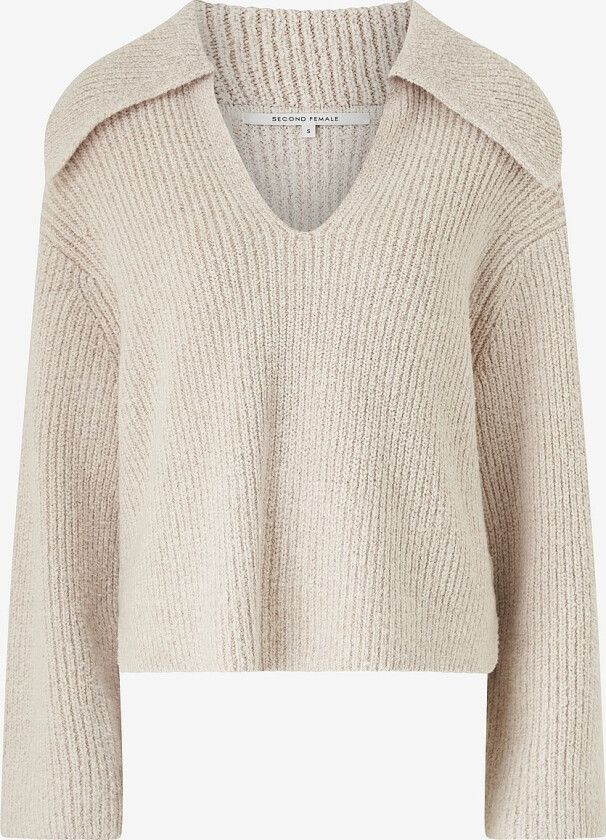 Genser Gerda Knit Collar - Beige