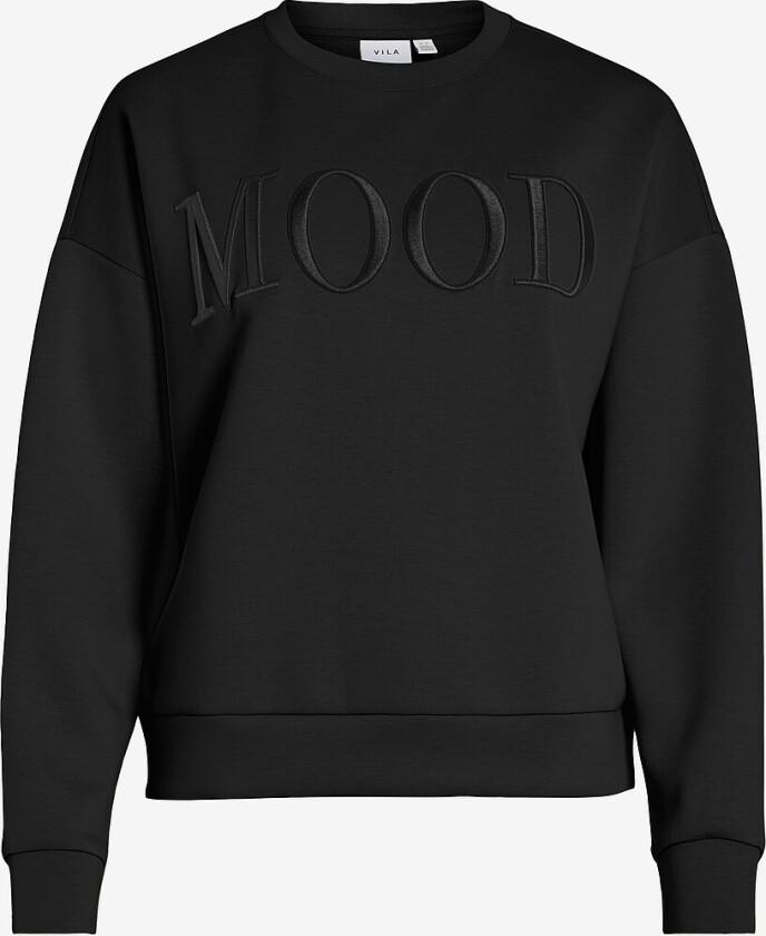 Collegegenser viReflect Emb Lumi L/S Sweat Top - Svart
