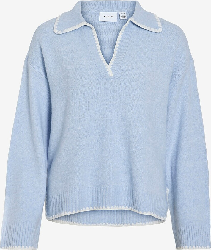 Genser viYazmin Detail Knit/ka - Blå