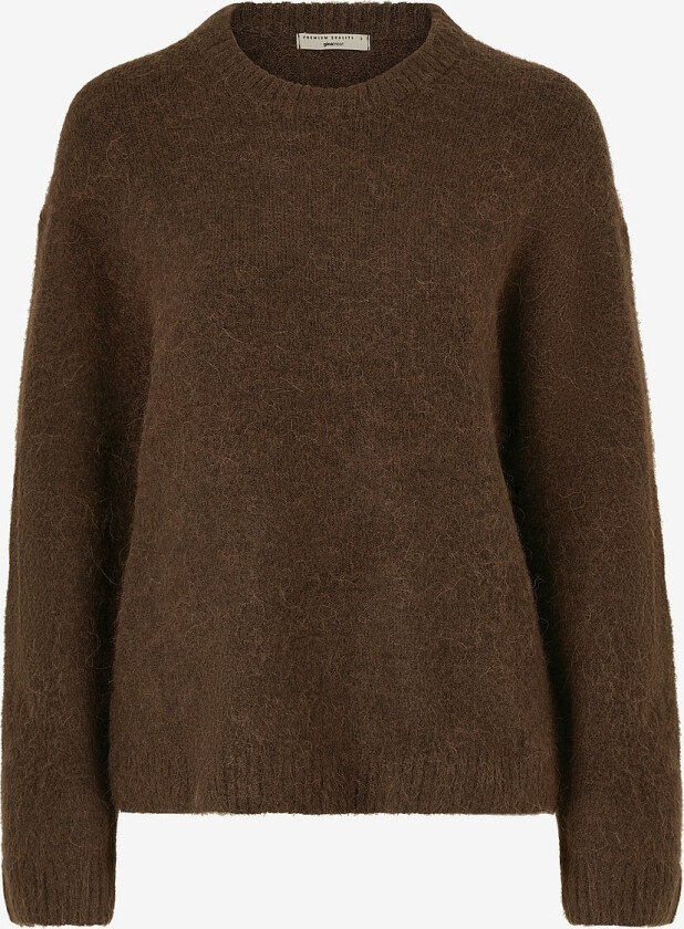 Genser Crew Neck Knitted Sweater - Brun