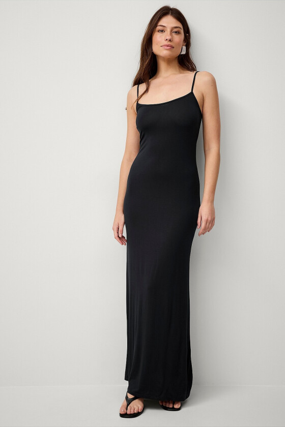 Maxikjole Maxi Slip Dress - Svart