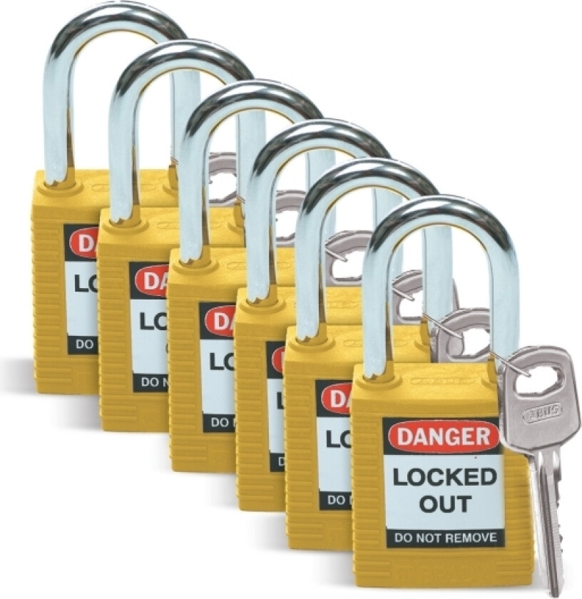 051346, Tradisjonell, Kominasjon Og Nøkkellås, Bruk Bare Én Nøkkel, Gult, Stål, U-Formet