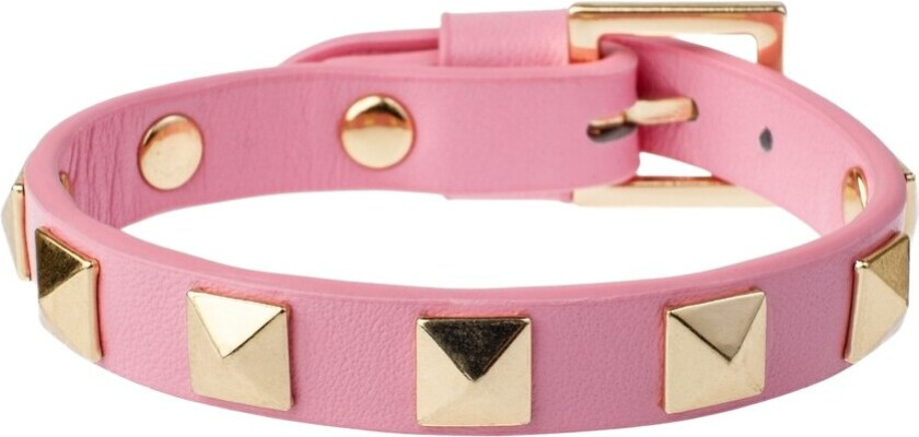 Leather Stud Bracelet Bubblegum Pink