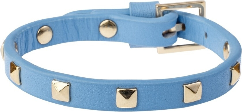 Leather Stud Bracelet Mini Ibiza Blue