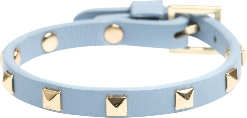 Leather Stud Bracelet Mini Light Blue