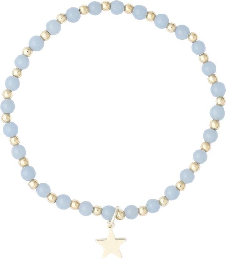 Stone Bead Bracelet 4mm With Gold Beads 501 Blue