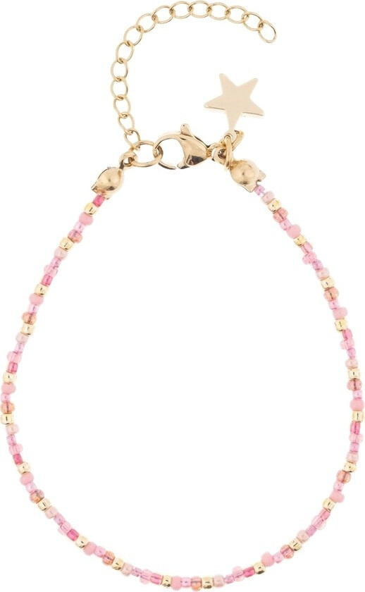 Glass Bead Bracelet 2mm Rose Mix
