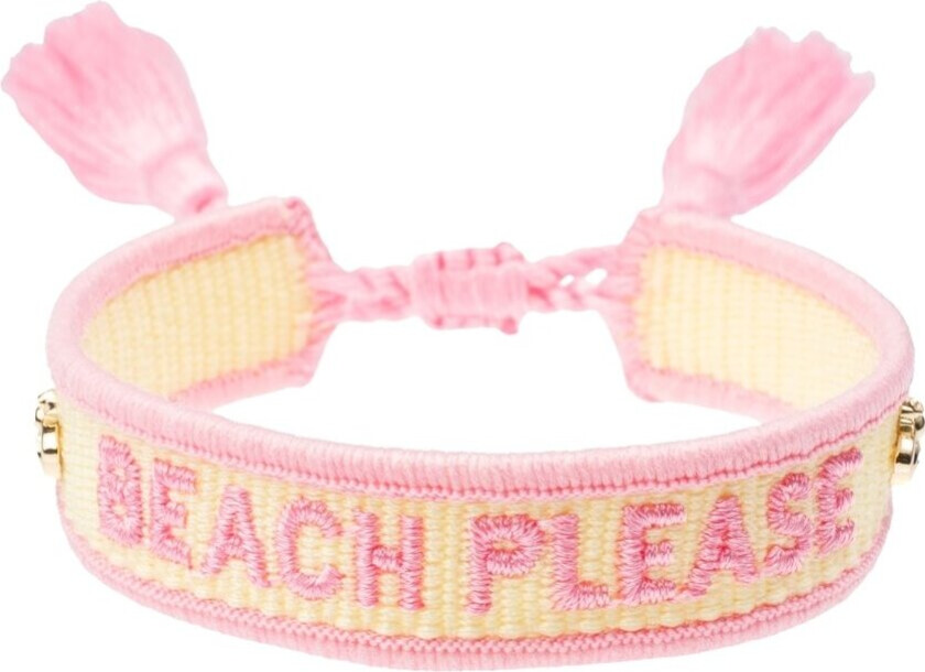 Woven Friendship Bracelet Thin "Beach Please" Pale Yellow &