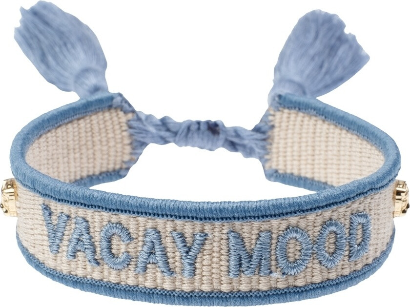 Woven Friendship Bracelet Thin "Vacay Mood" Sand & Cool Blue