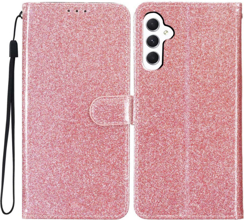 Samsung Galaxy A36 (5G) Flip Deksel m. Lommebok & Stropp - Glitter - Rose Gold