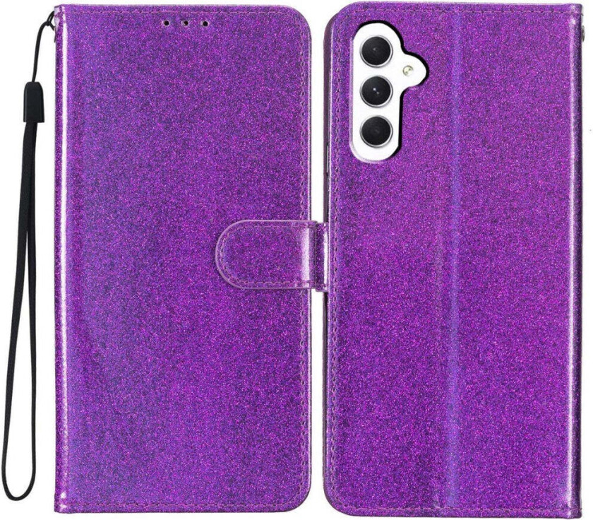Samsung Galaxy A36 (5G) Flip Deksel m. Lommebok & Stropp - Glitter - Lilla