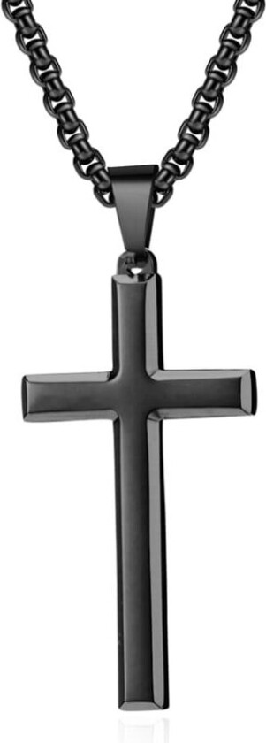 Kryss halskjede Rustfritt stål Sort