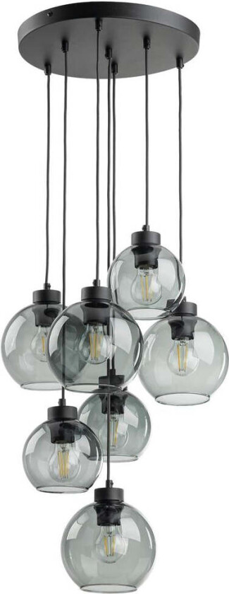 Cubus takpendel 7-lys - Røykfarget