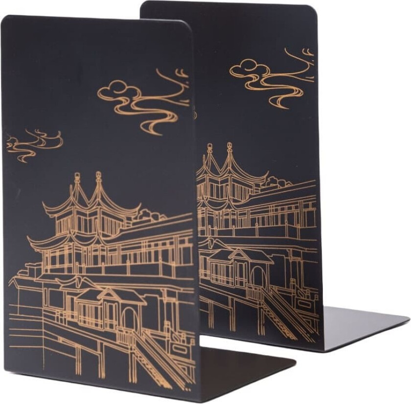 Bokstøtter i metall, L-formet (sett med 2)