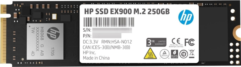 Hp Ex900 - Ssd - 250 Gb - Intern - M.2 2280 - Pcie 3.0 X4 (Nvme)