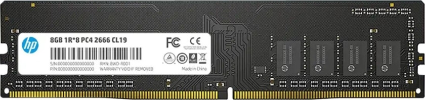 Hp V2 - Ddr4 - Modul - 8 Gb - Dimm 288-Pin - 2666 Mhz / Pc4-21300 - Cl19 - 1.2 V - Ikke-Bufret - Ikke-Ecc