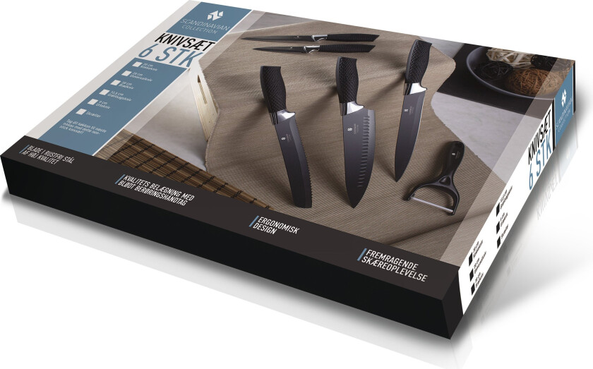 6 Pack Knife Set - Sort
