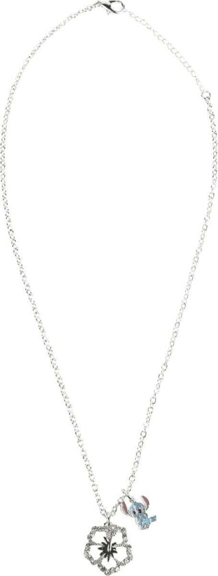 Disney Halskjede - Stitch & Hibiscus Smykke - Damer - sølvfarget