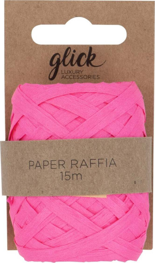 Bilde av Gavebånd Paper Raffia Neon Pink 15m