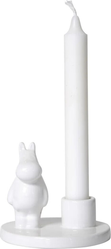 Mummitrollet lysestake keramikk Hvit