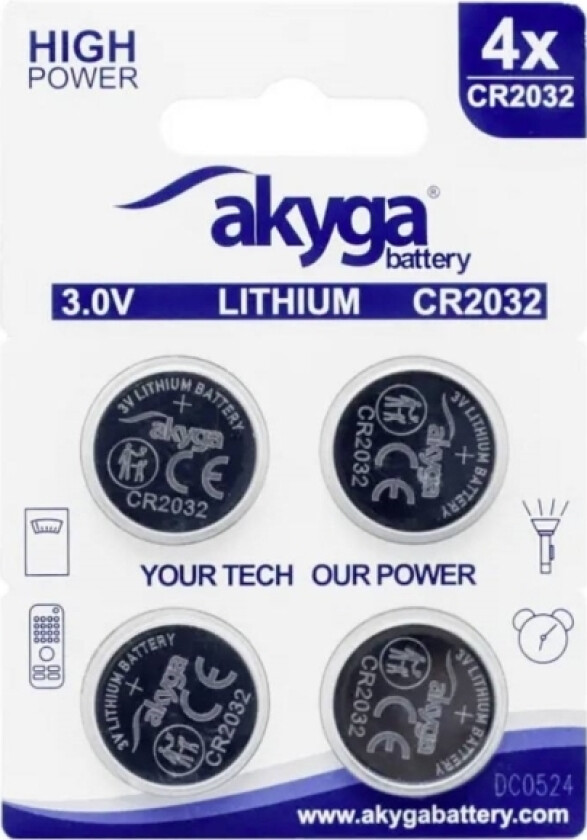 Knappcellebatteri Cr 2032 3 V 4 Stk 210 Mah #####Li-Mno2 Cr2032