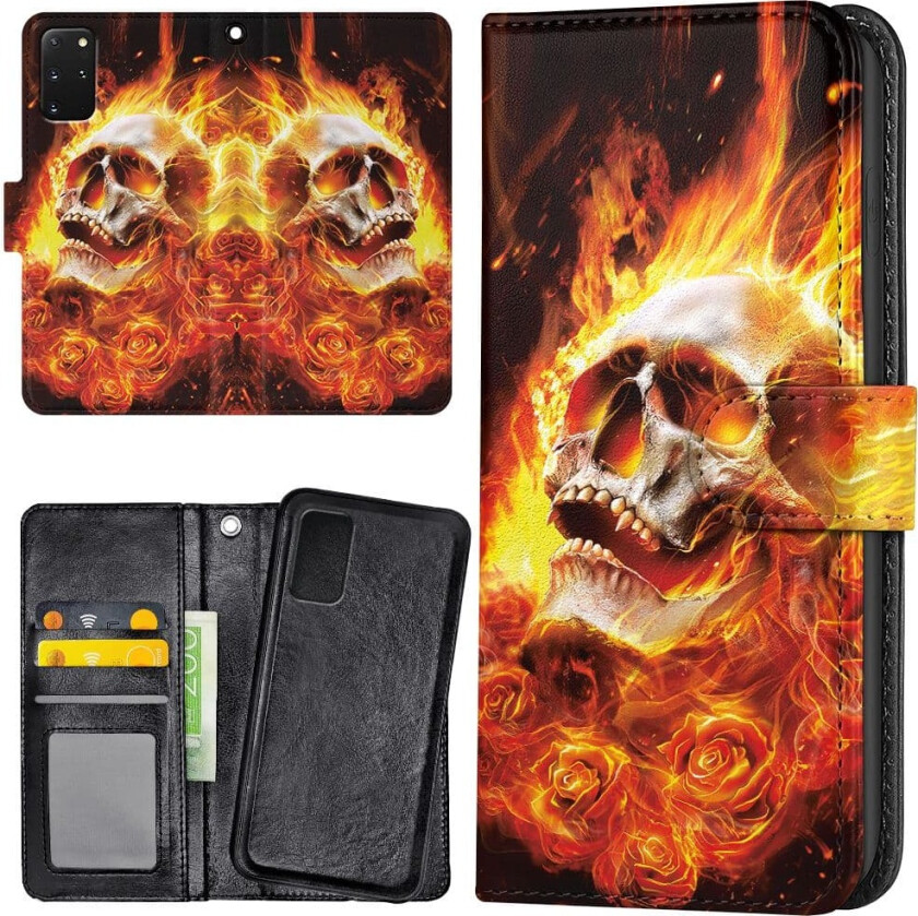 Samsung Galaxy S20 FE - Lommebok Deksel Burning Skull