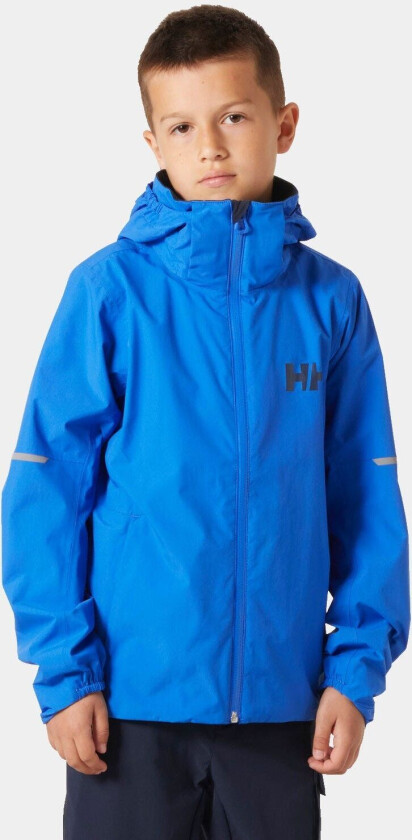 Junior Loen Regnjakke Blå 140/10 Oransje140/10