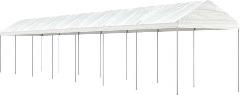 Paviljong med tak hvit 15,61x2,28x2,69 m polyetylen
