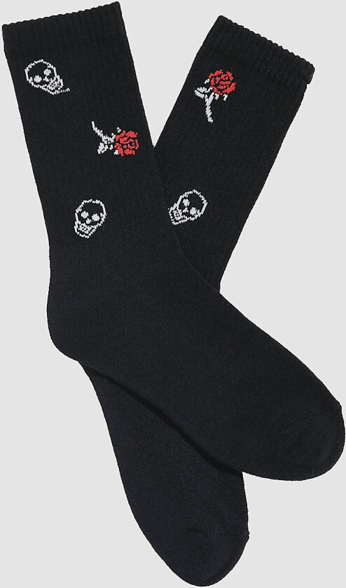 Rose Skull Crew Sokker svart