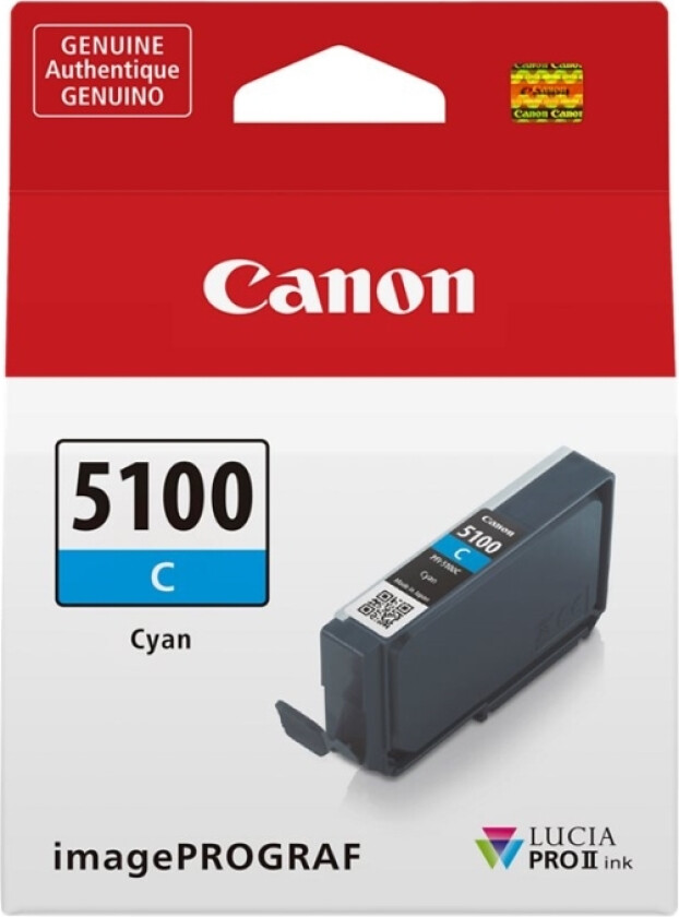 Pfi-5100 C - 14.4 Ml - Cyan - Original - Hengeboks - Blekkbeholder - For Imageprograf Pro-310